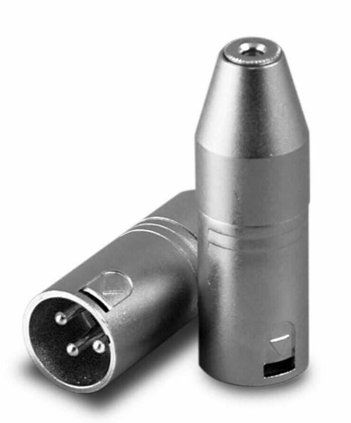 Balanced 3-Pin XLR Male to 3.5mm (1/8") TRS Stereo Female Audio Adapter DJ Mixer