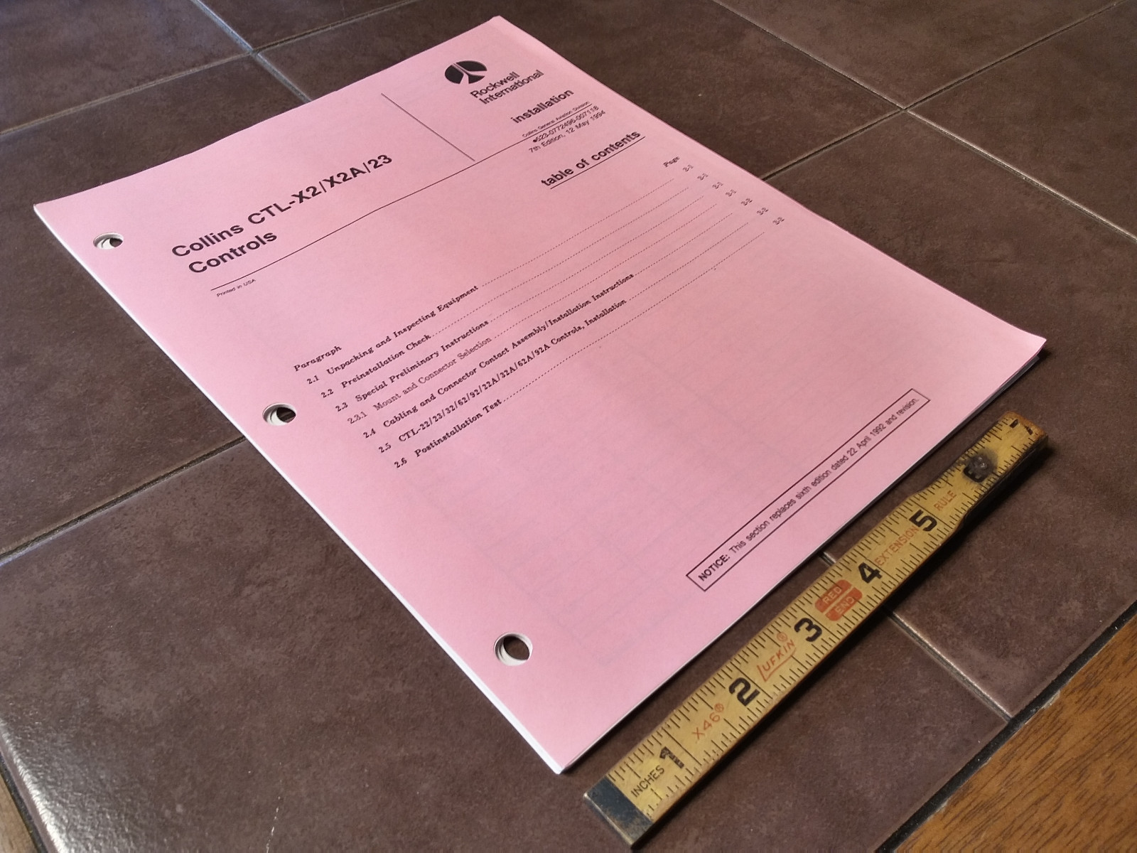 Collins CTL-X2, X2A & 23 Controls Install Manual