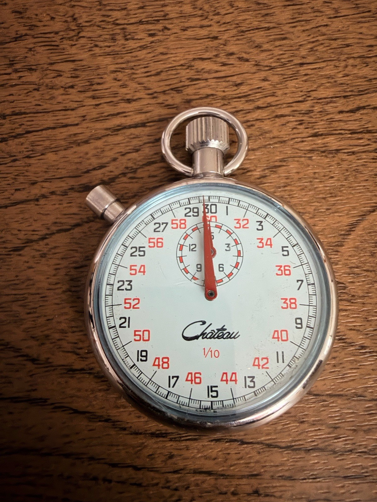 Vintage Catreau Swiss Made 1/10 Second Mechanical Stopwatch Timer Working Chrome