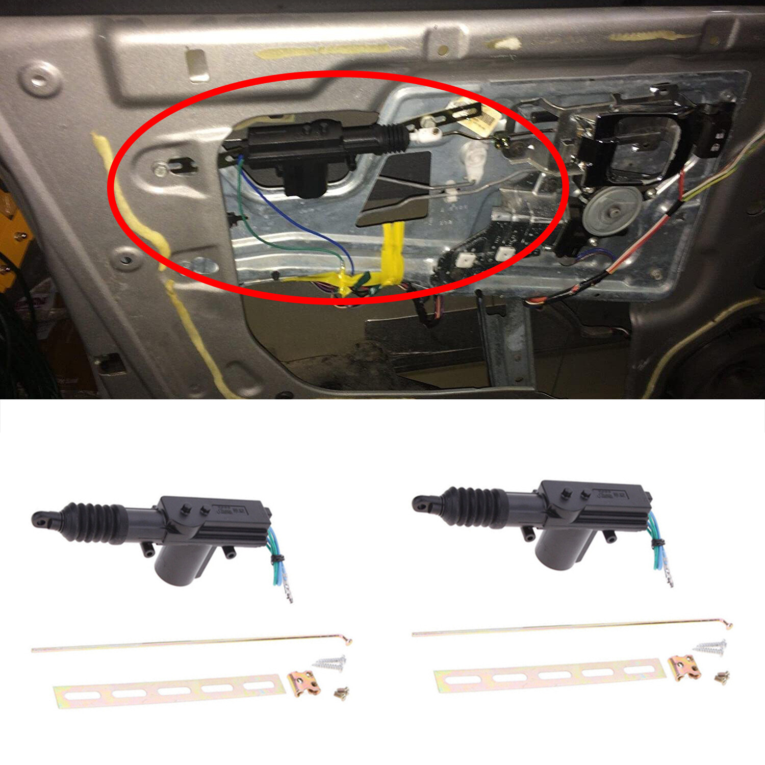 2Pcs Universal 12V Motor Unlock Car Auto Heavy Duty Power Door Lock Actuator Kit