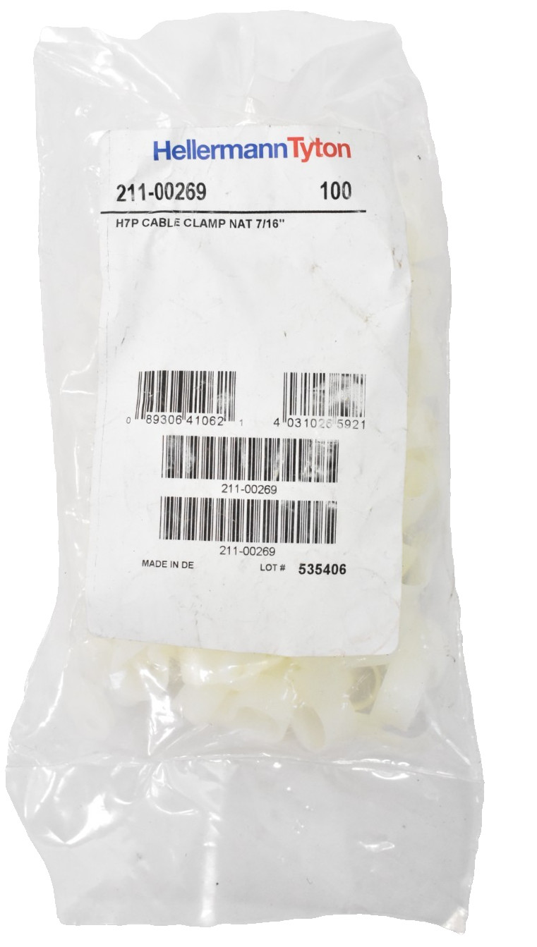 HellermannTyton H7P Cable Clamp 100 Pack Natural Finish 7/16" 11-00269