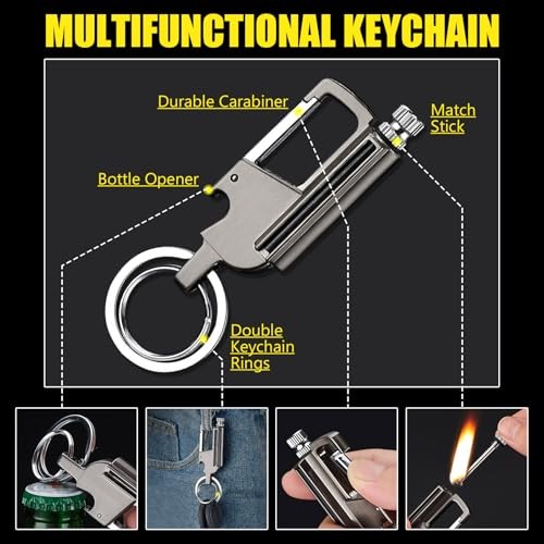 Permanent Match Infinity Lighter, Multitool Keychain Bottle Opener for Men,