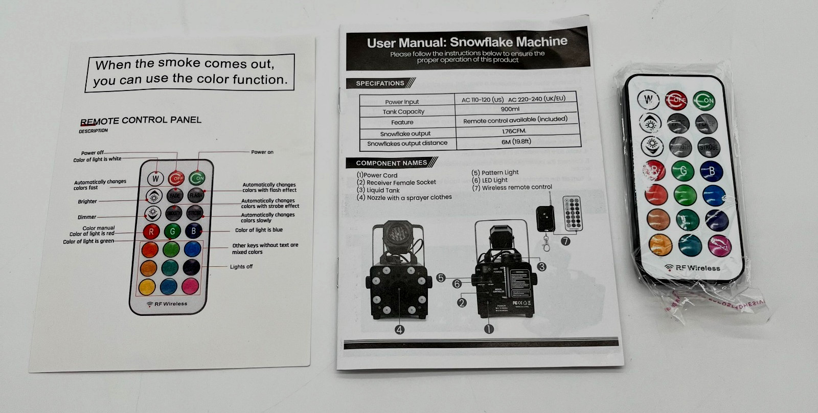 Hakuta 800W Snowflake Machine 900ml Tank Remote Control
