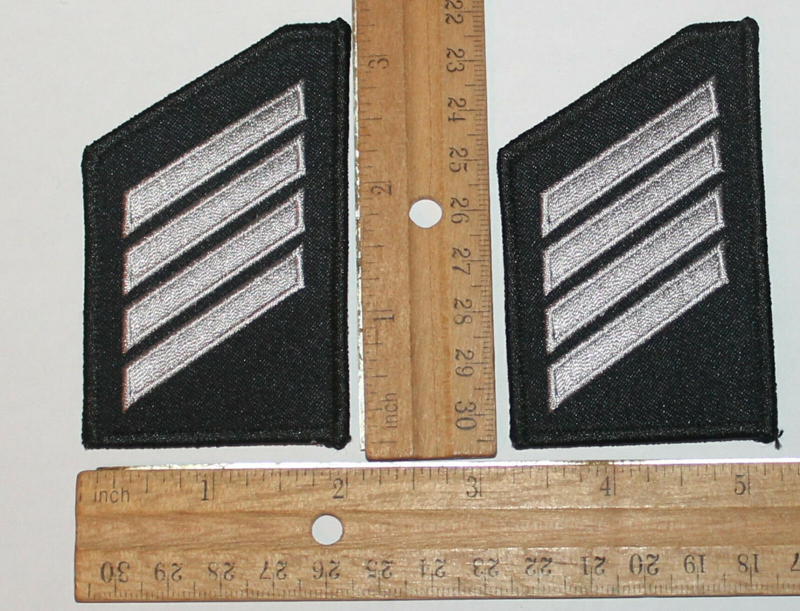 2 CALIFORNIA POLICE SHERIFF DEPT Hash Marks Silver / Black CA PD SD