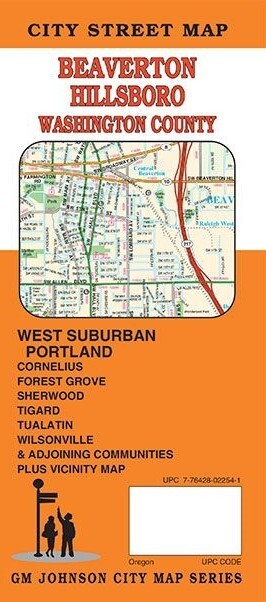 City Street Map of Beaverton, Hillsboro & Washington County, Oregon, by GMJ Maps