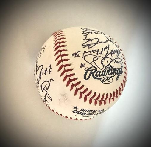 2016 CAROLINA MUDCATS TEAM SIGNED BASEBALL w/ CASE + ROSTER BREAKDOWN