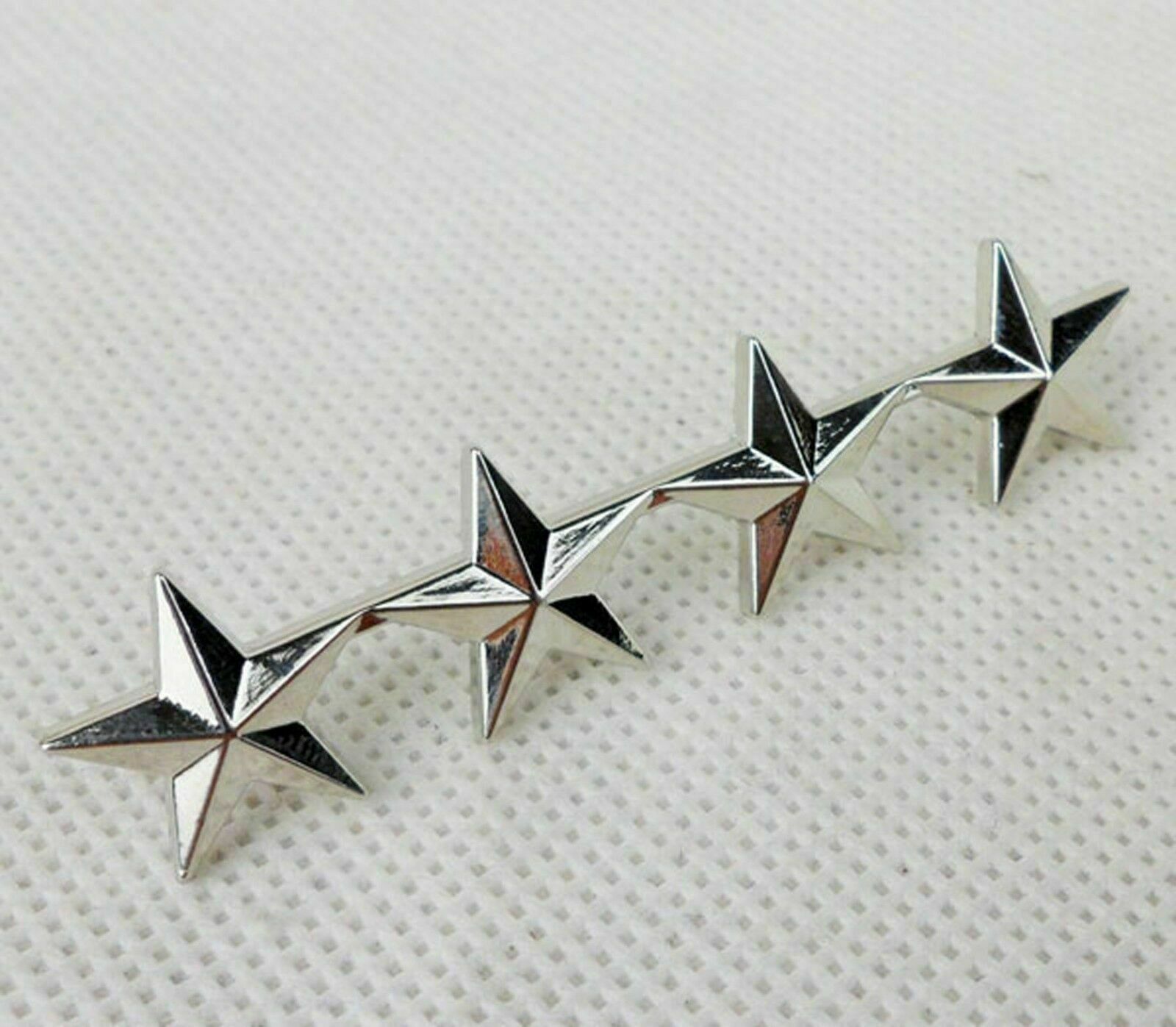 US Four Stars Rank Mini Silvery Metal Badge Pin Insignia Outdoors Military