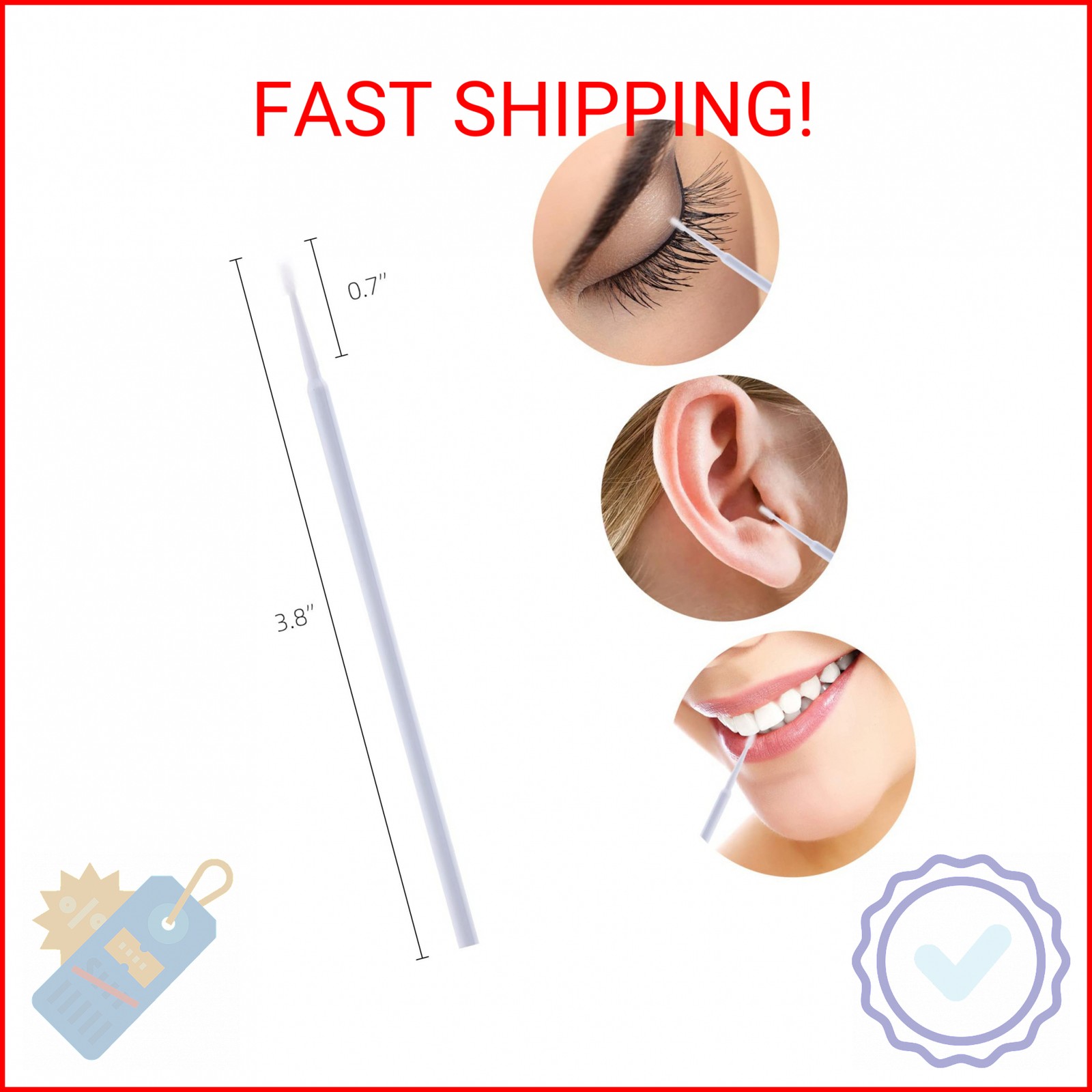Tbestmax 500 Pcs Micro Applicator Brush Micro Swabs, Disposable Eye Lashes Masca