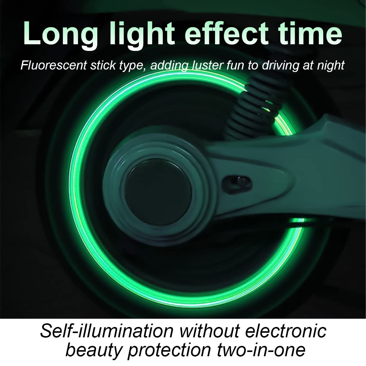 Luminous Tire Valve Stem Caps for Car, 12PCS Fluorescent Glow in The Green