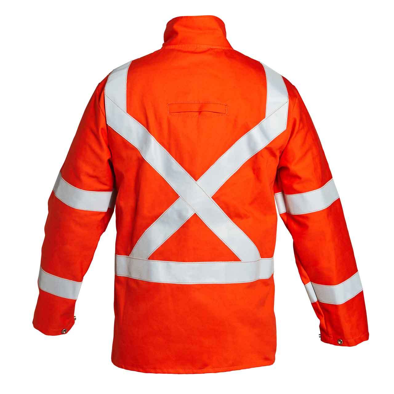 Lincoln K4692 High Visibility FR Orange Jacket with Reflective Stripes, Large
