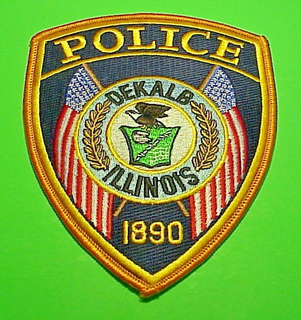 DEKALB  ILLINOIS  1890  IL  ( YELLOW BORDER )  5 1/4"  POLICE PATCH