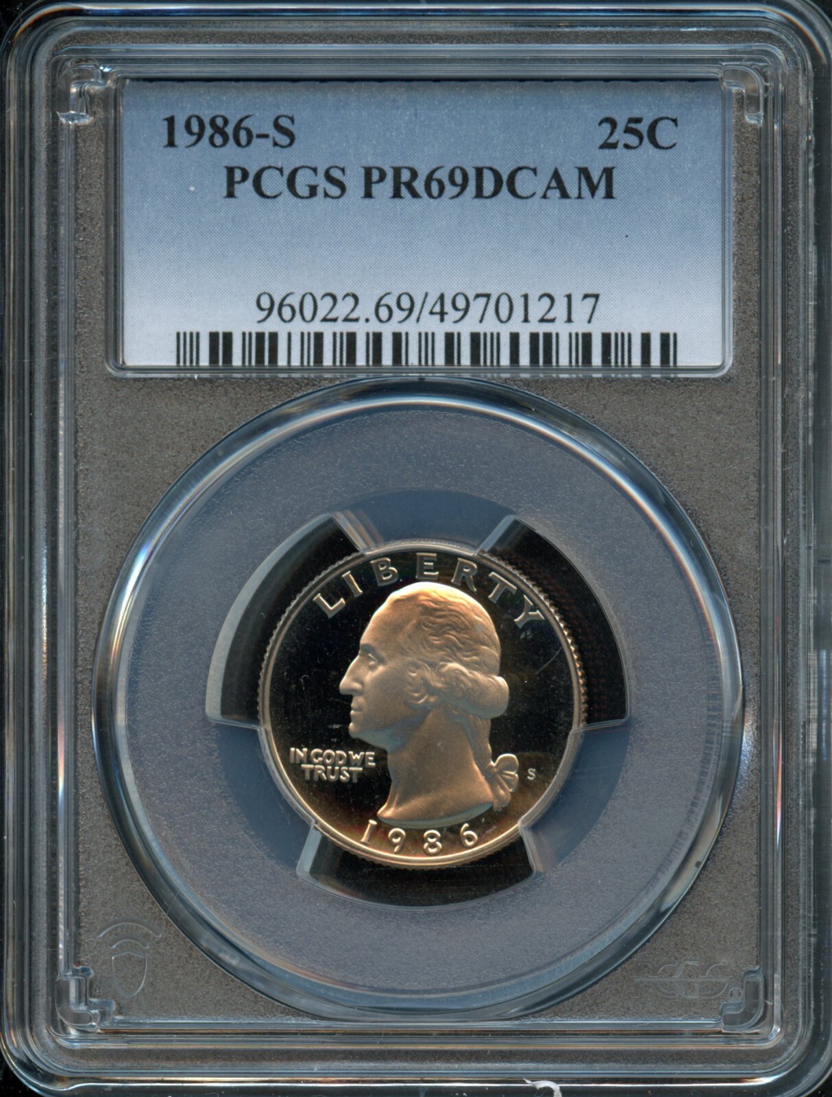 PCGS - Washington Quarter - 25c - 1986 S - PR-69-DCAM