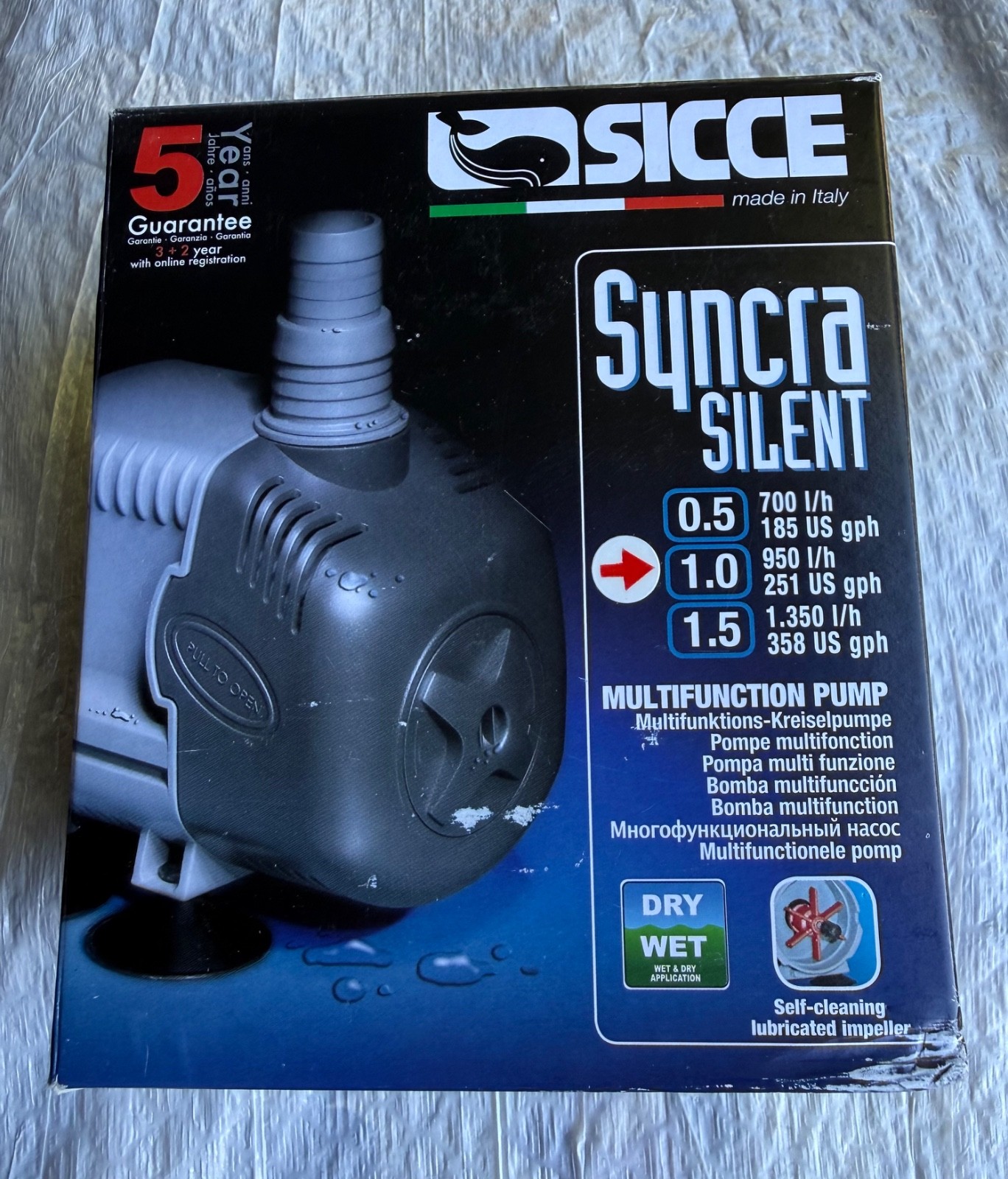 Sicce Syncra Silent 1.0 Submersible Fish Tank Aquarium Water Pump  (251 gph) NIB