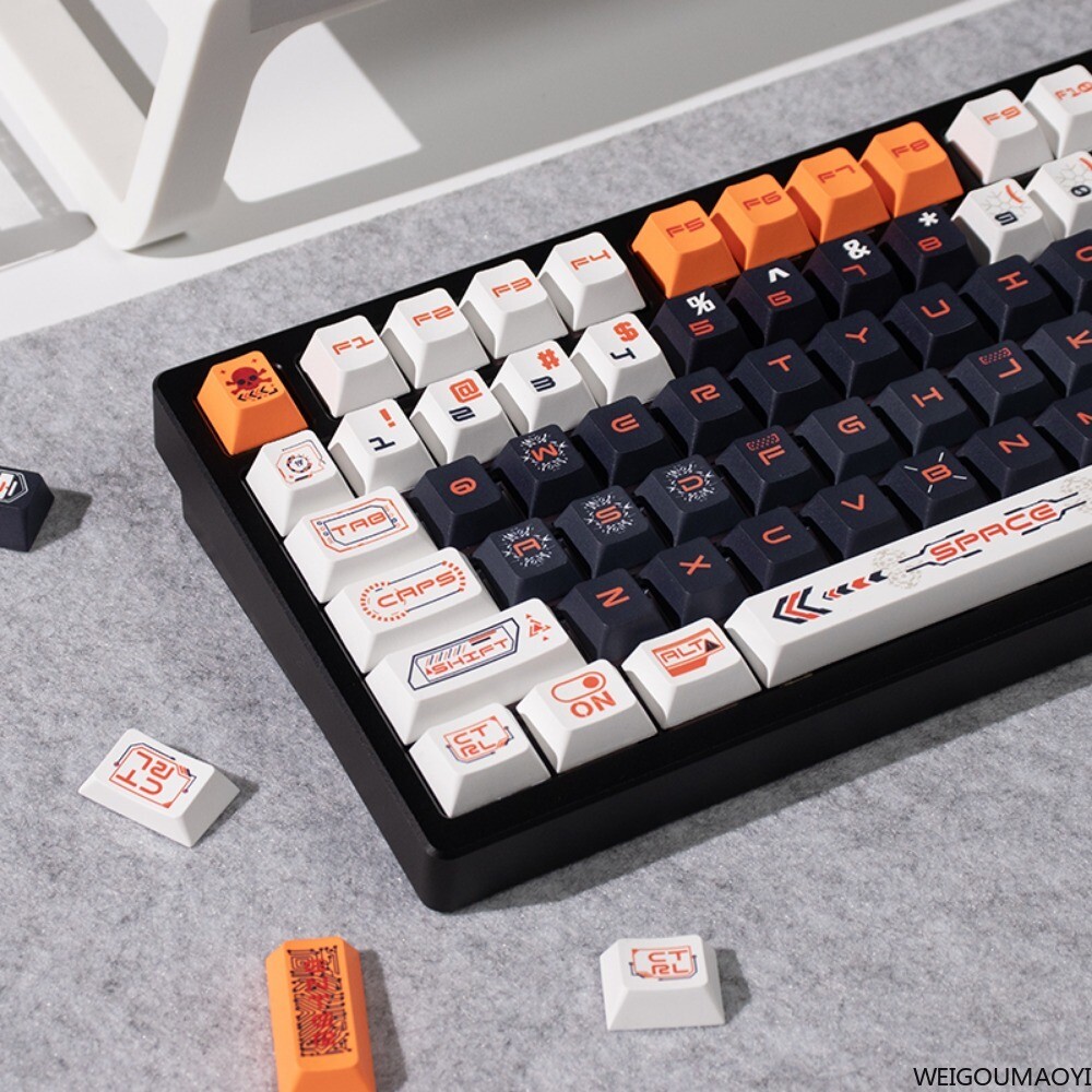 DIY PBT Cyberpunk Mechanical Future Keycaps Cherry Profile Set for Cherry MX