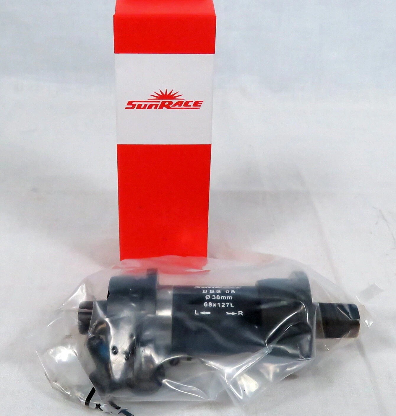 Sunrace Bottom Bracket 127/38 Press-Fit Cotterless Crankshaft w/Bearings NEW