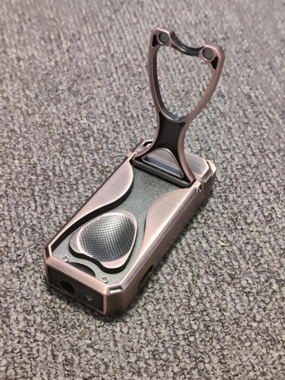 Pipe Lighter with Stand, 3 Collapsible Cleaning Tools, Refillable ,Bronze Color