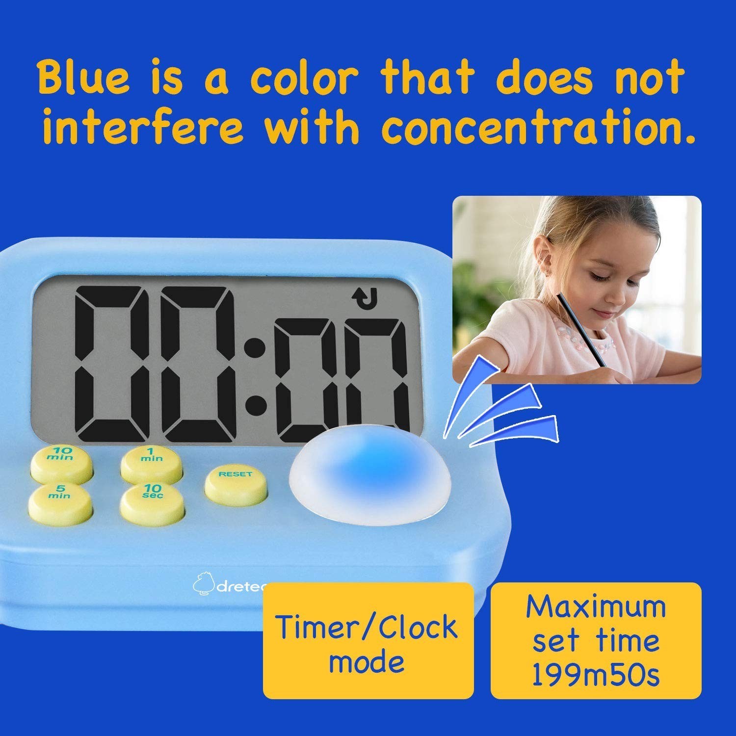 dretec pomodoro Timer, Productivity Timer, for Studying, for exam, Large Disp...