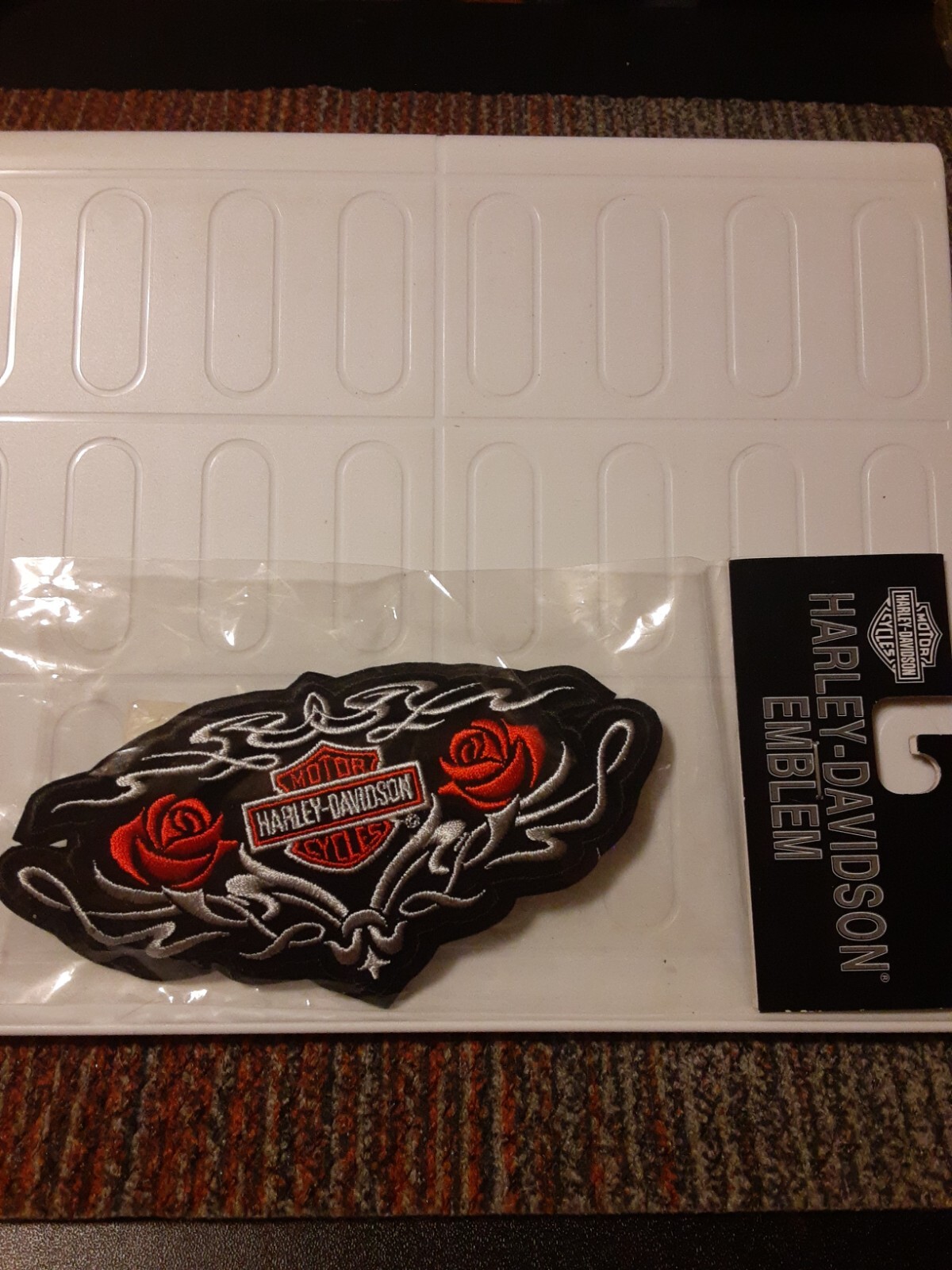 Harley Davidson Emblem Patch Roses spell out sew on New in package