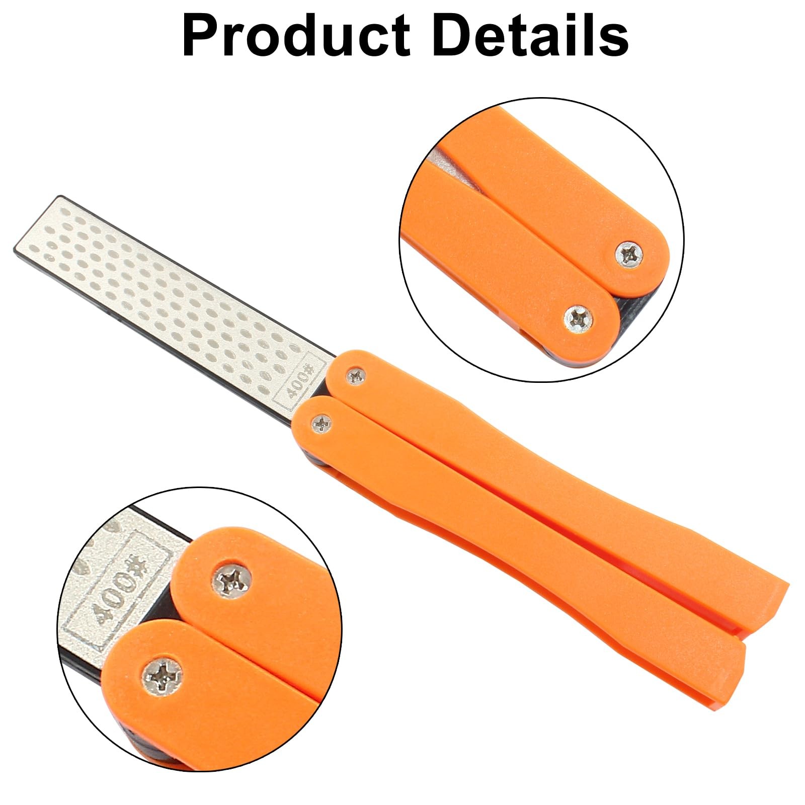 2 Pack Doublesided Diamond Knife Sharpener Portable Folding Pocket Sharpening St