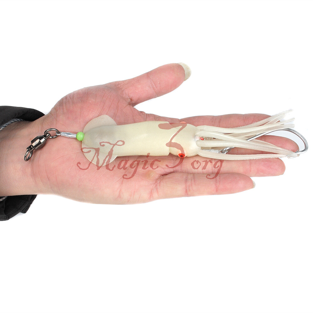 Saltwater LED Fishing Lures Lighted Squid Baits Deep Drop Lights Tuna Lead