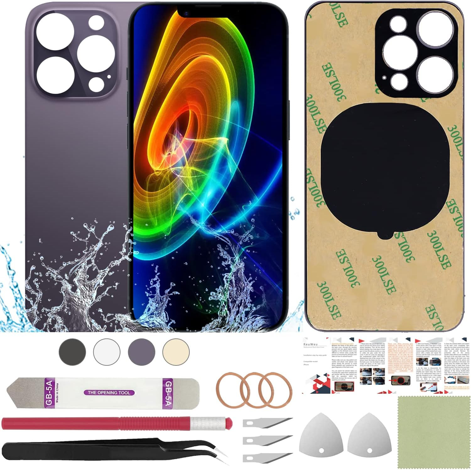 Rear Back Screen Glass Cover Replacement Compatible with Iphone 14 Pro Max 6.7"