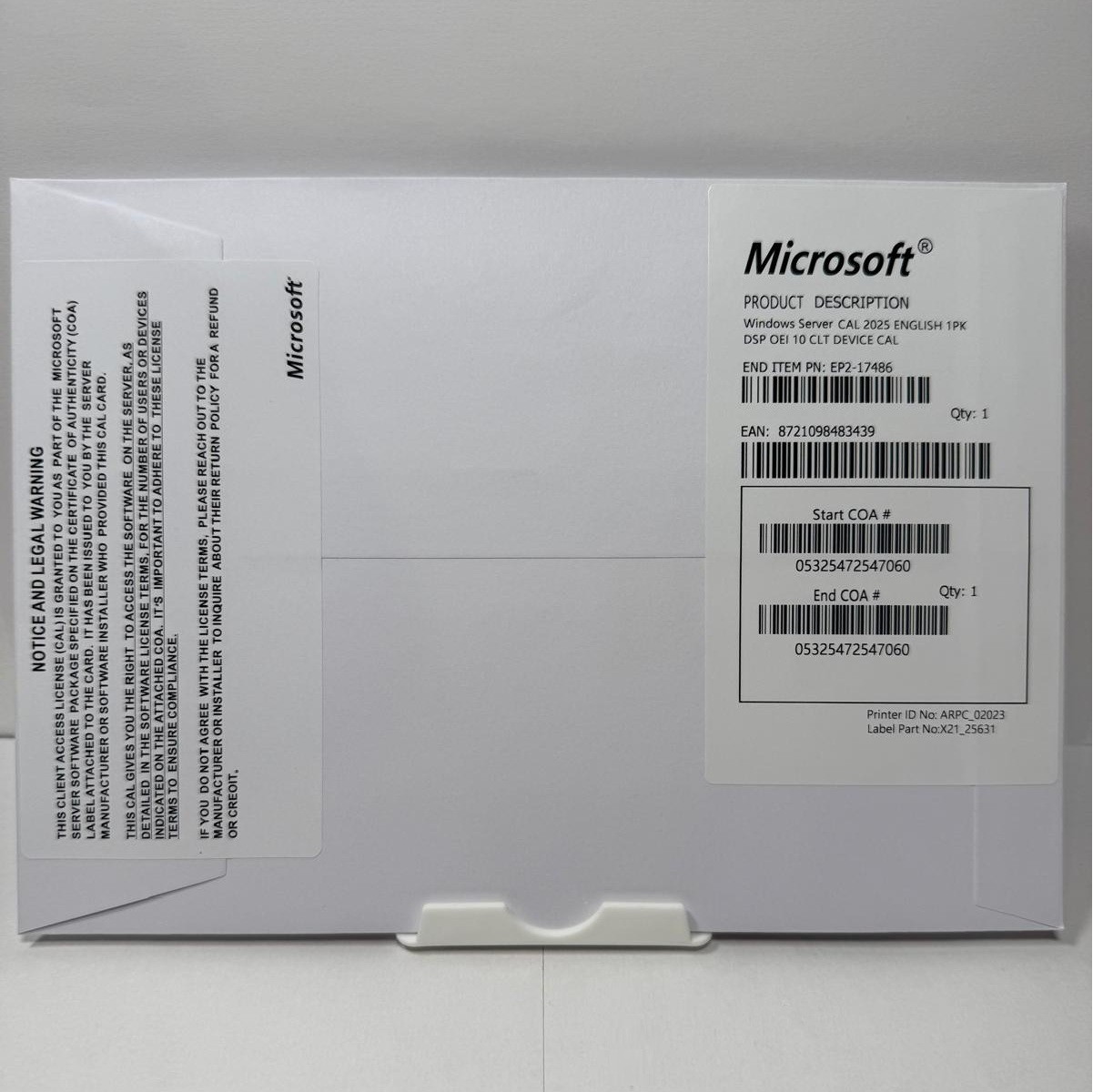 Windows Server 2025 CAL - 5/10 User/Device Client Access License