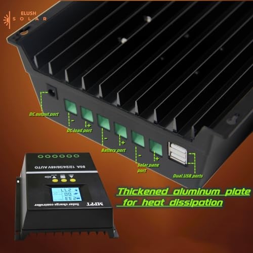 MPPT Solar Charge Controller 12V 24V 36V 48V LCD Display Battery 100A