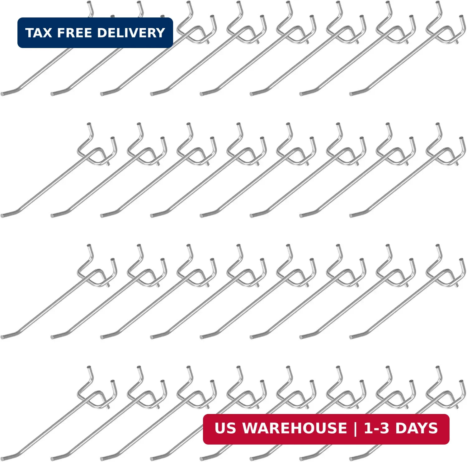 100 Pack 4 Inch Pegboard Hooks, Heavy Duty Metal Peg Board Accessories Fit 1/4"