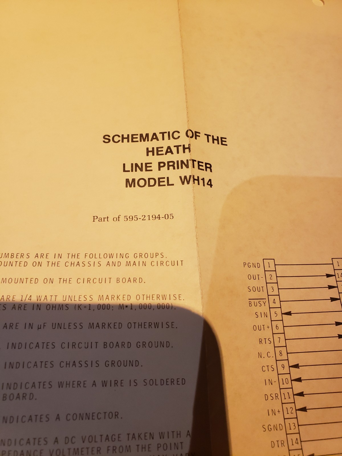Heathkit/ Heath Line Printer WH-14 & H-14 Schematics