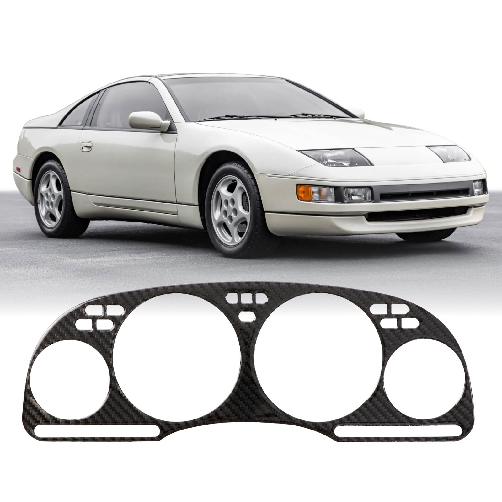 JDM Real Carbon Fiber Gauge Cluster Bezel For 1990-1991 Nissan 300ZX Fairlady Z