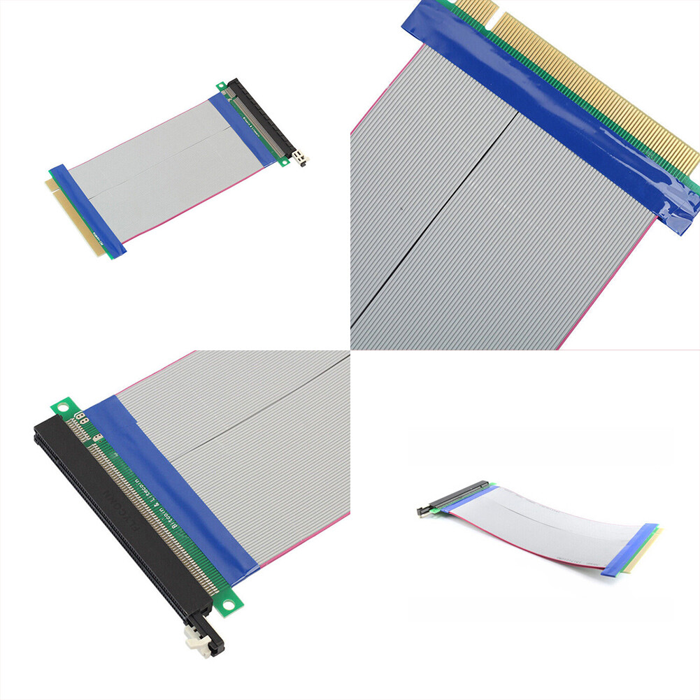 US 1 Pc PCI-E Express 16X-16X Power Riser Extender Card Molex IDE Ribbon Cable