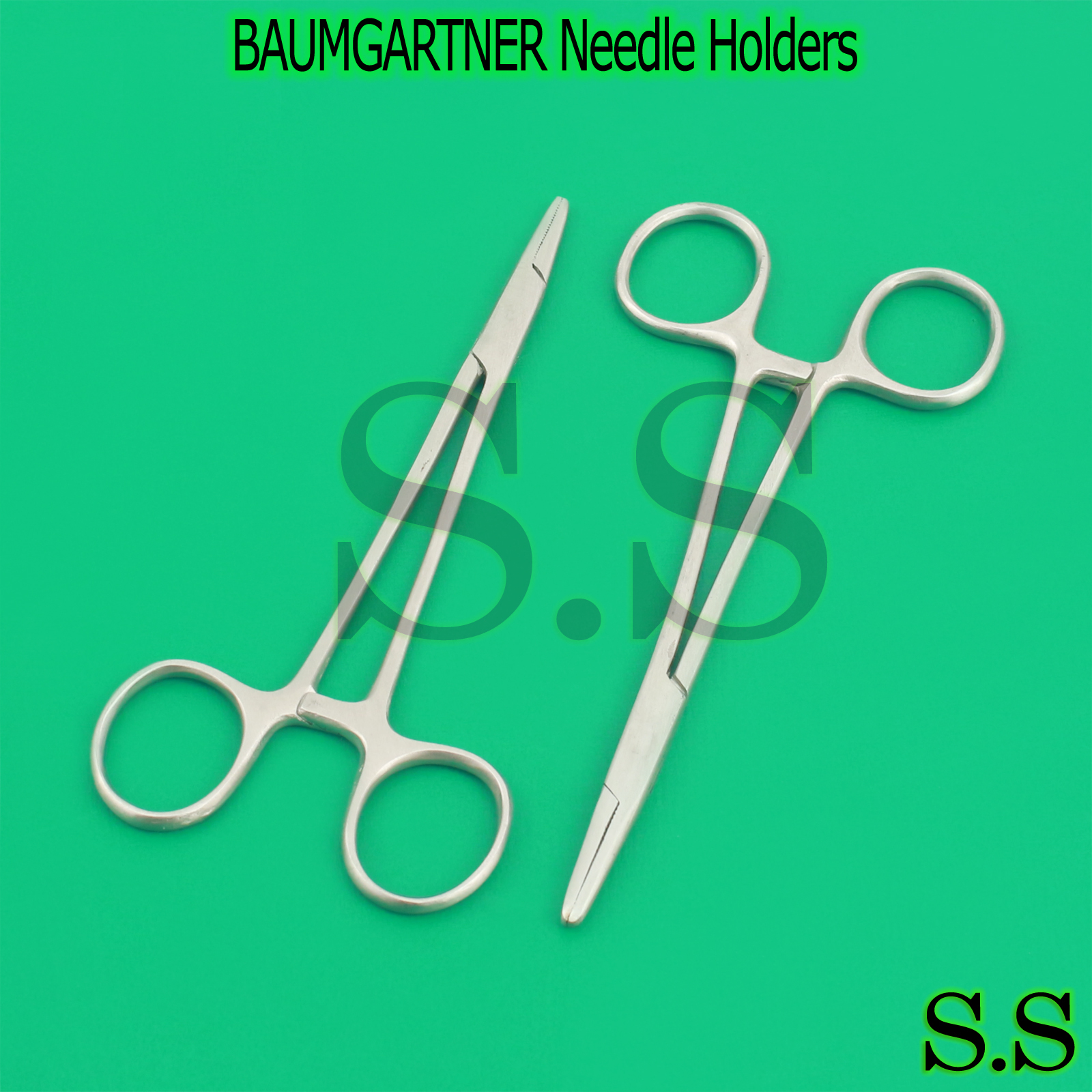 5 Baumgartner Needle Holder 5.5" Serrated Surgical Instrument Stainless Steel