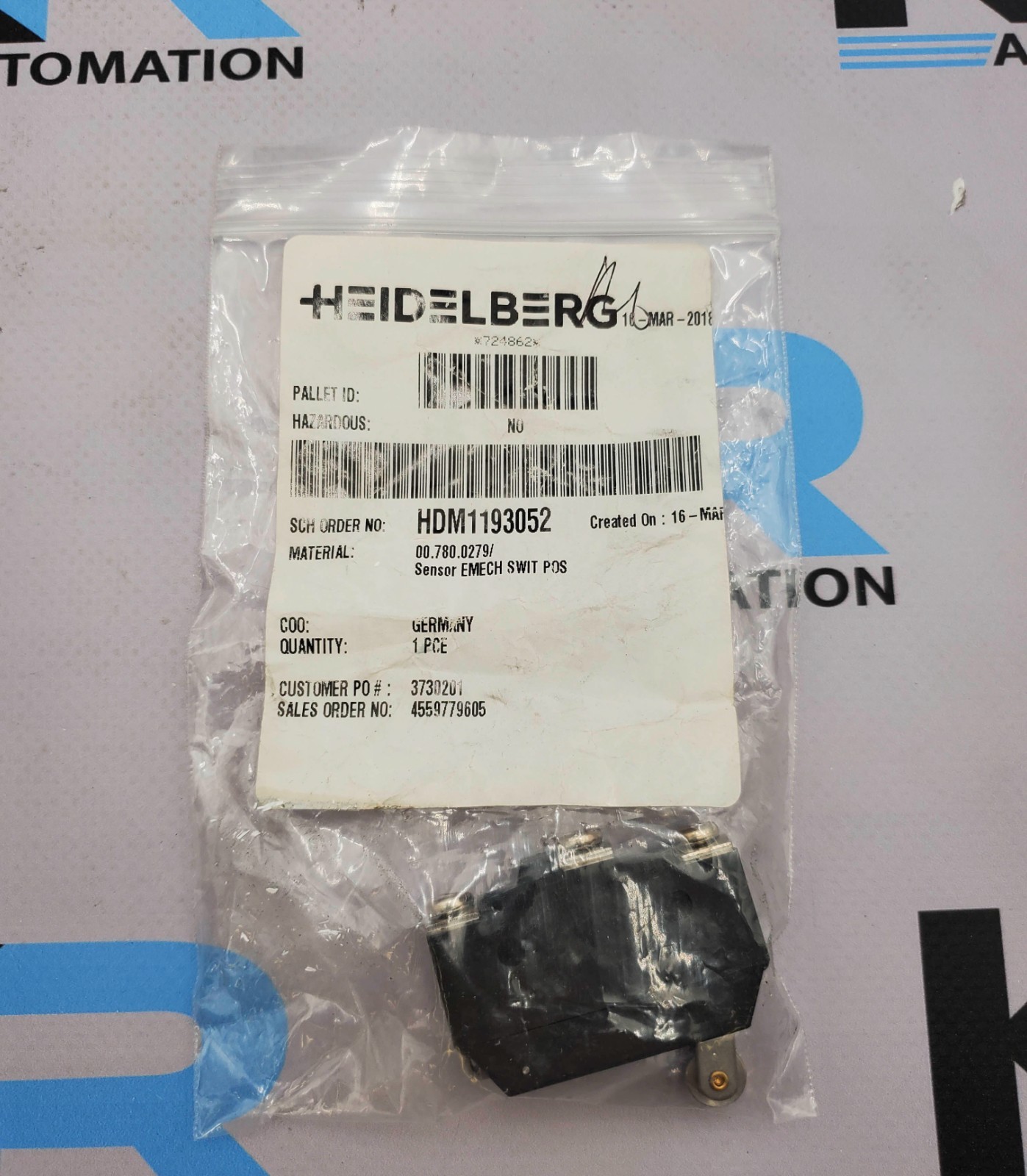 Kissling PS1-361-309-901 Microswitch 15A 250VAC