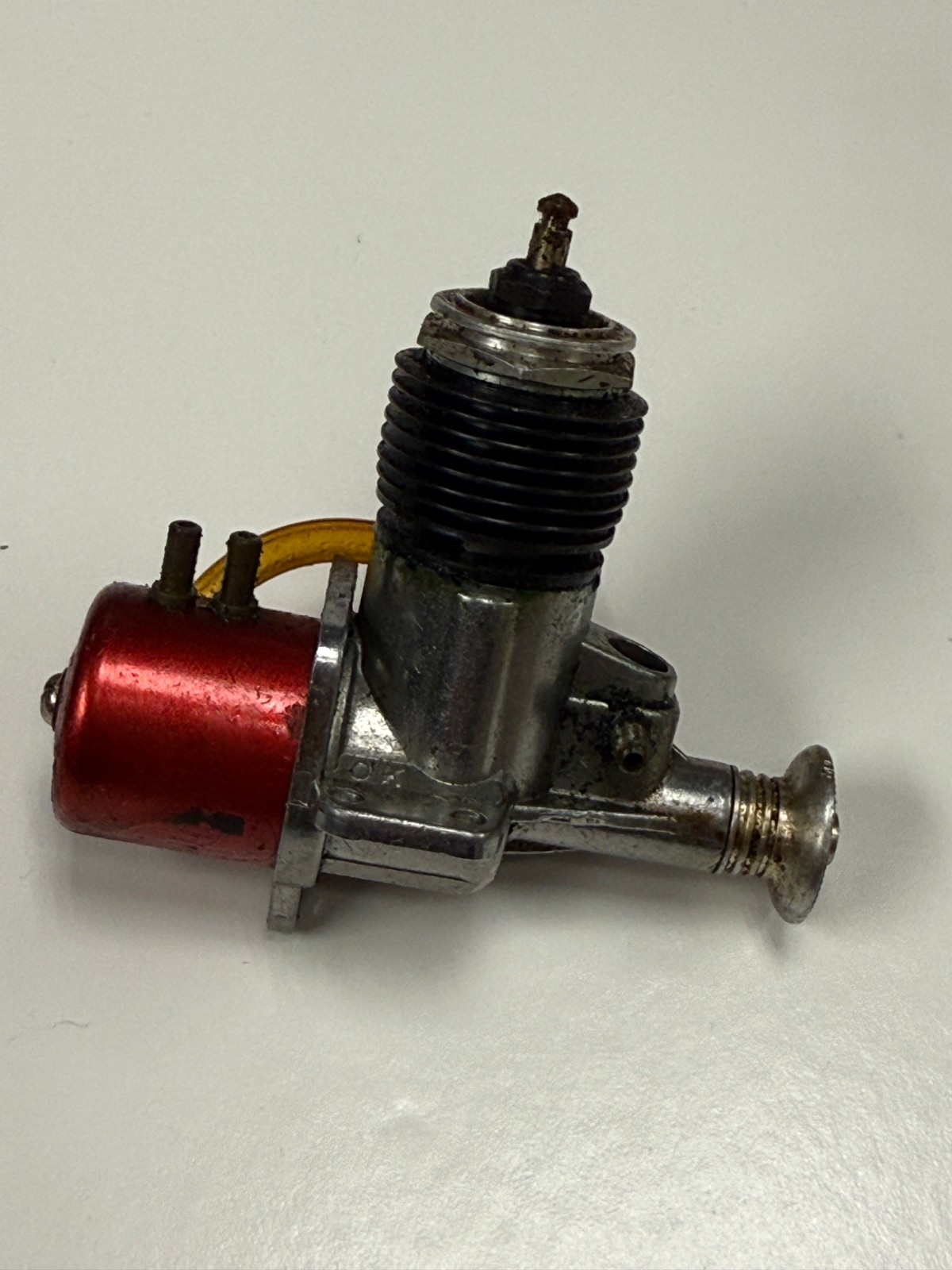 Vintage OK Cub .074 Glow Engine w/ Fuel Tank Model Airplane Motor Made in USA