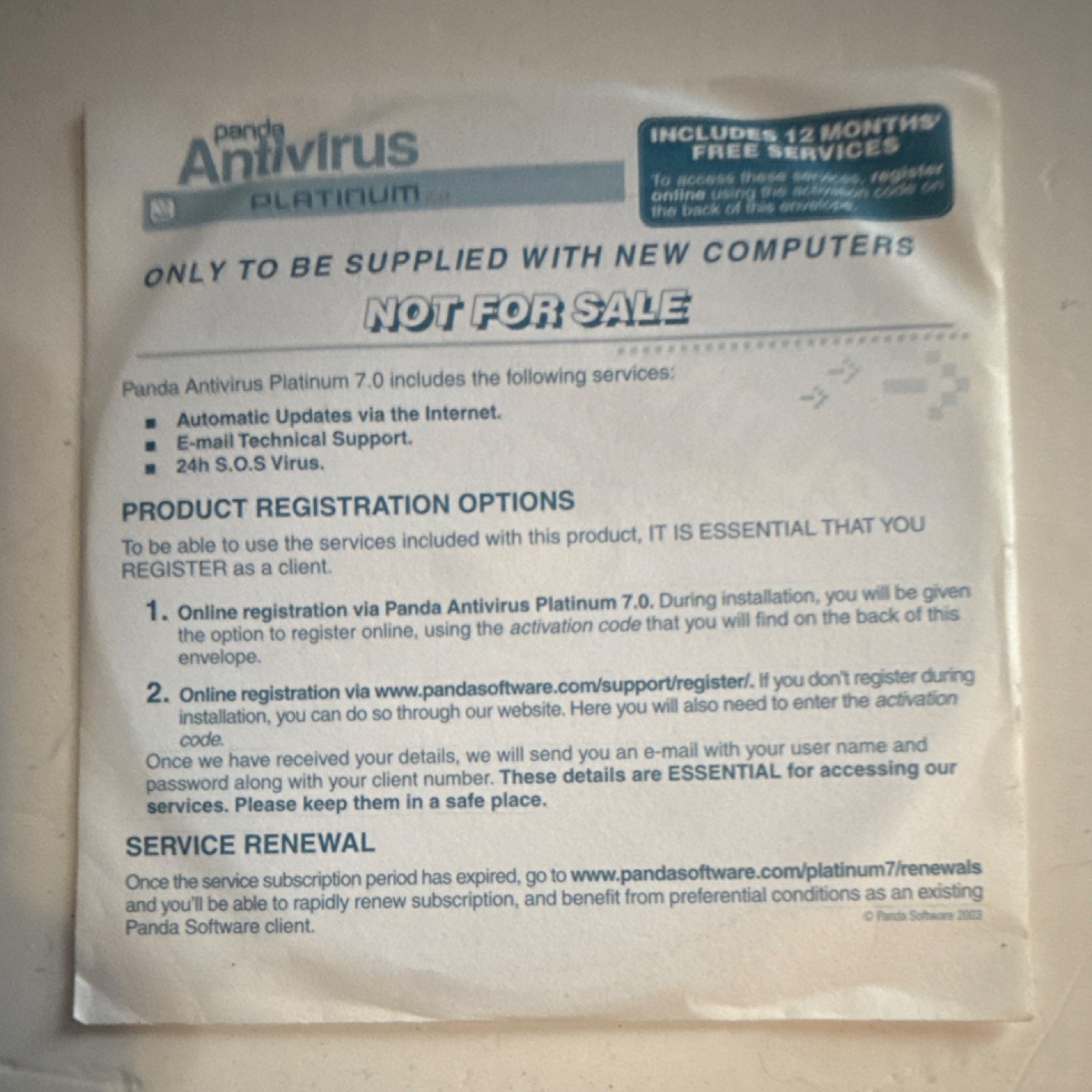 Panda Security Antivirus Platinum 7.0 w/ 12 Months Service