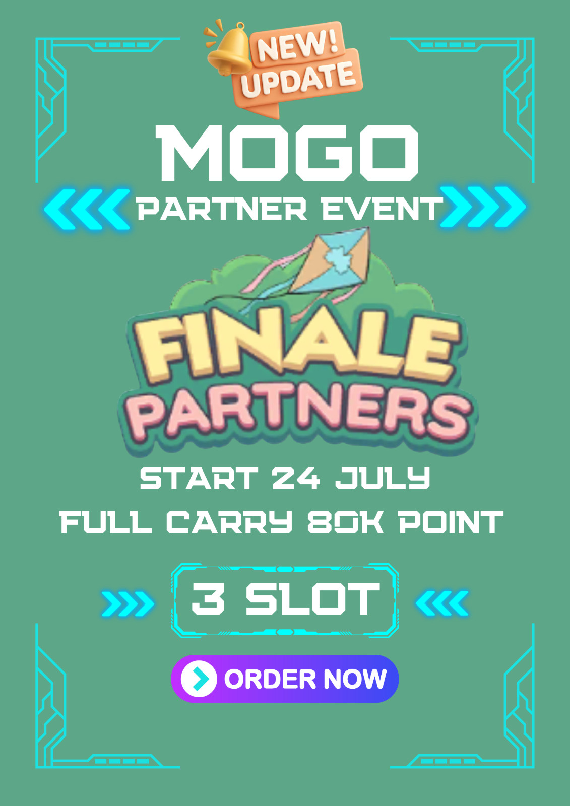 Monopoly_Go 3 Slot Partners Event Full Carry 80K Points FINALE partner