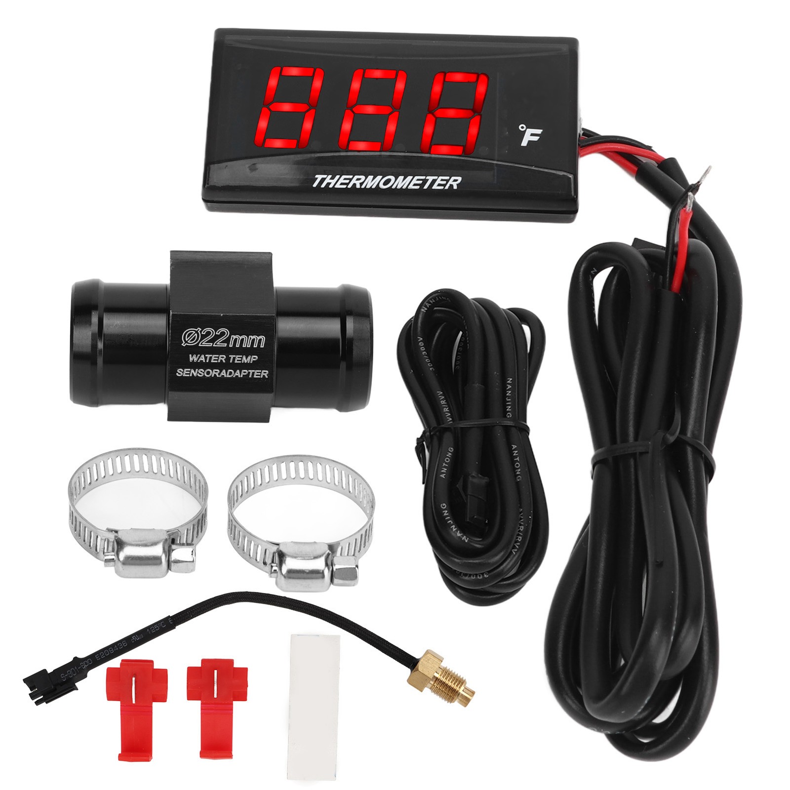 Motorcycle Water Temperature Gauge ABS Housing Water Temperature Gauge DC12 TLXQ