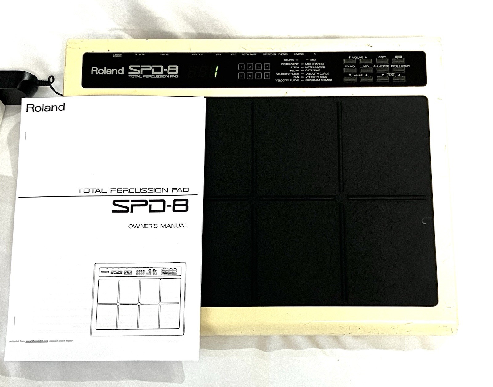 Roland SPD-8 Total Percussion Pad w/ AC Adapter Manual Mount Tested Read Japan