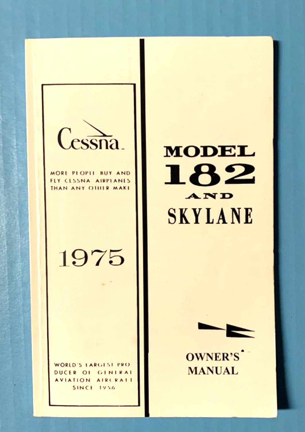 CESSNA 1975 182 & SKYLANE Owner's Manual In Excellent Condition (FREE SHIPPING)