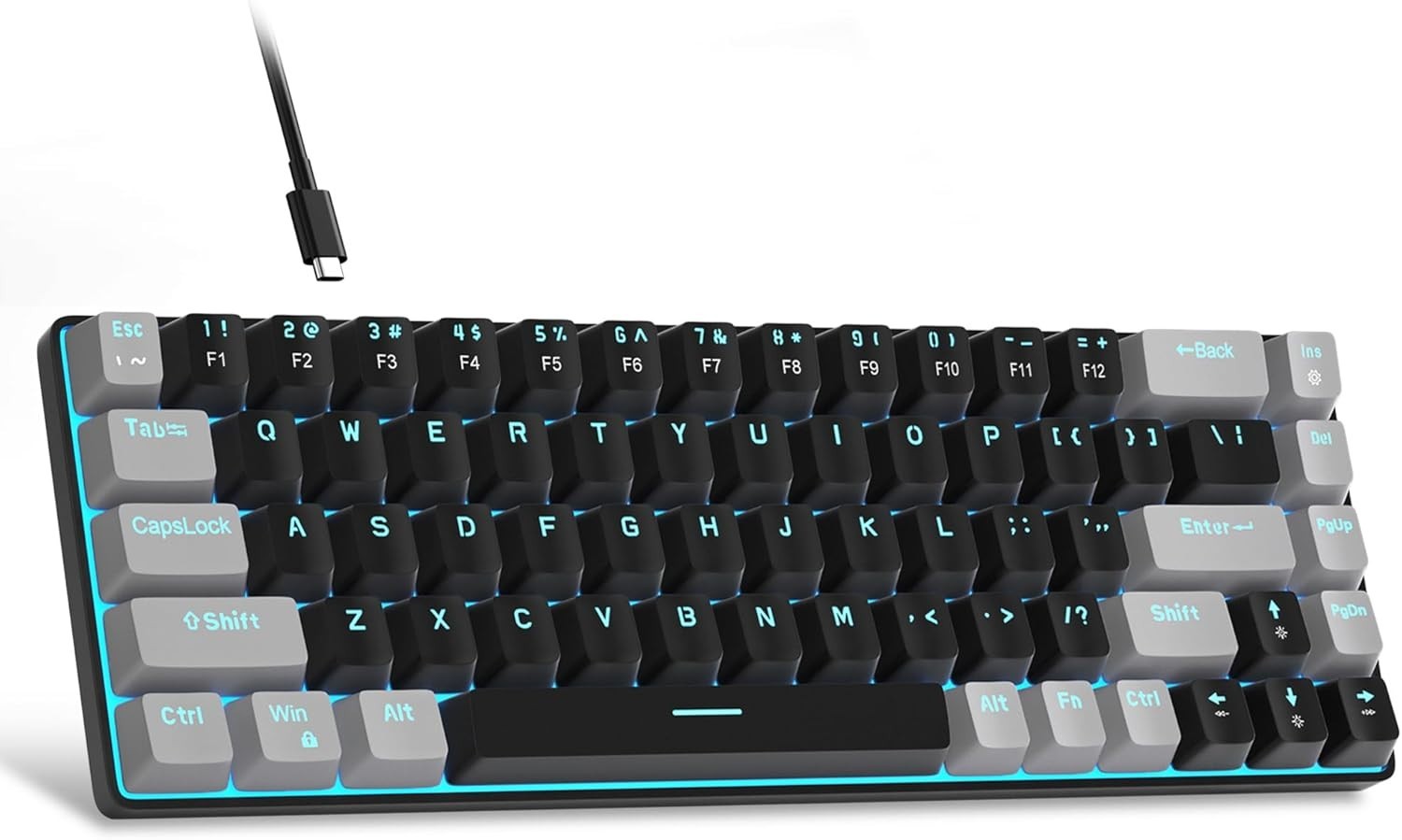 Space-Saving 68 Keys Mechanical Gaming Keyboard with USB Connectivity - MK-Box