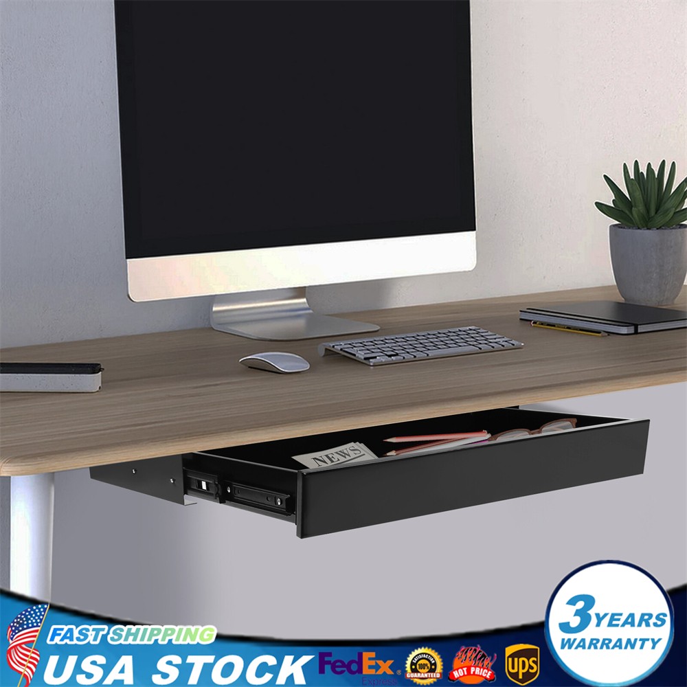 Black Drawer Box Organizer Pull Out Under Cabinet Sliding Shelf Roll Out Tray
