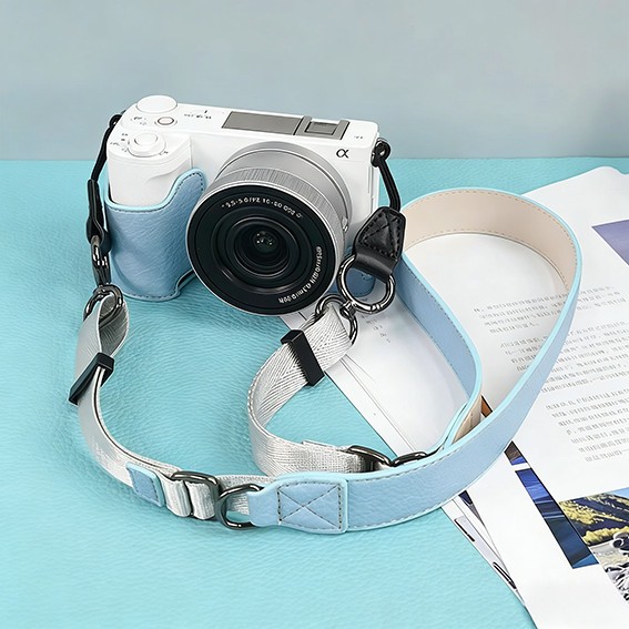 Camera Bag Protection Dock Case Base Leather Cover Shell For Sony Zve10II Camera