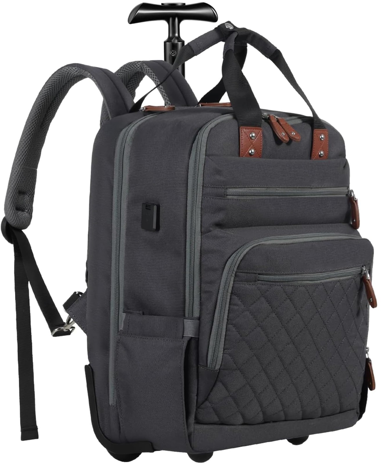 Rolling Backpack, Carry On Luggage Travel Backpack with Wheels, Flight Approv...