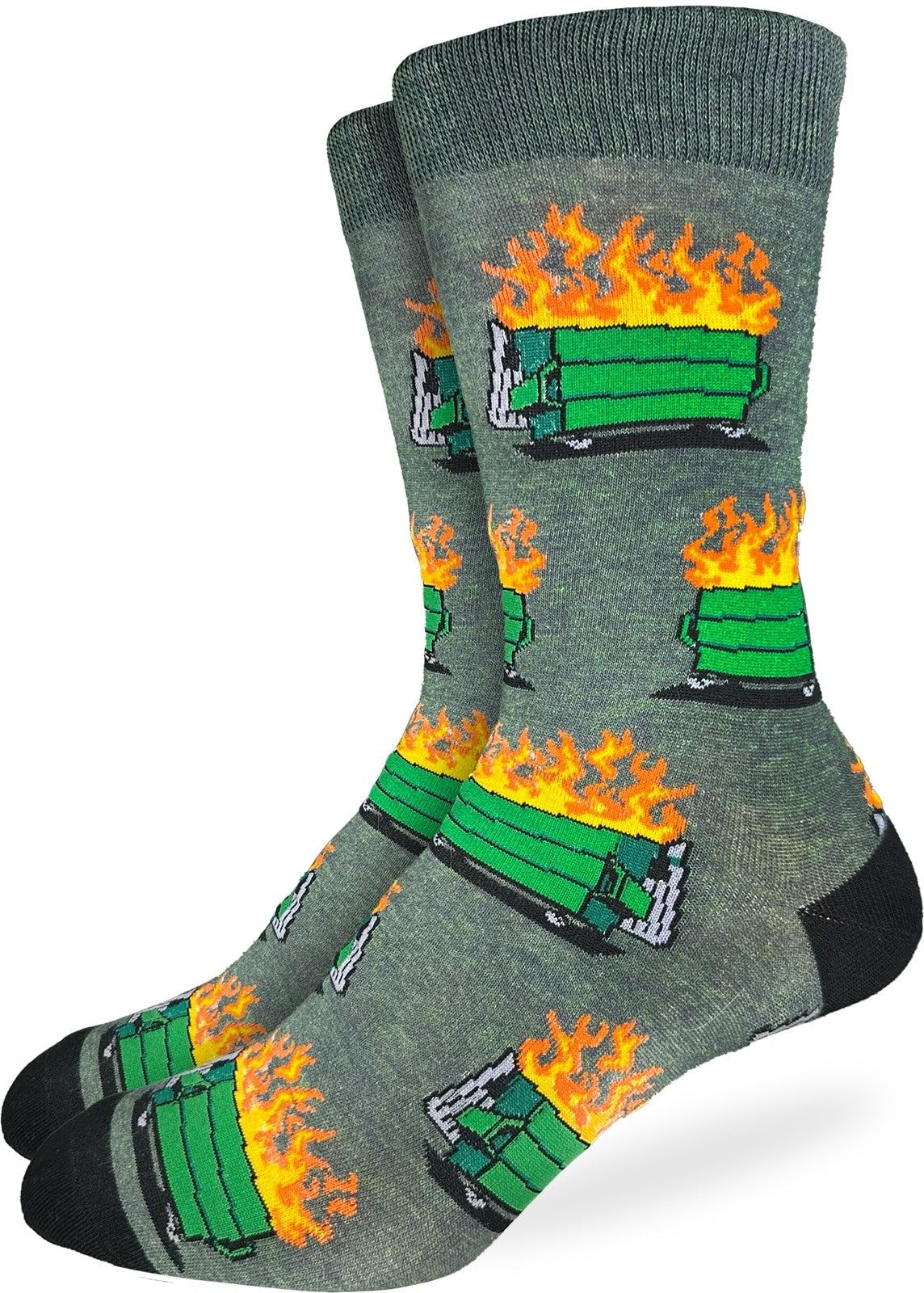 Men's Dumpster Fire Socks, Adult, Shoe Size 7-12