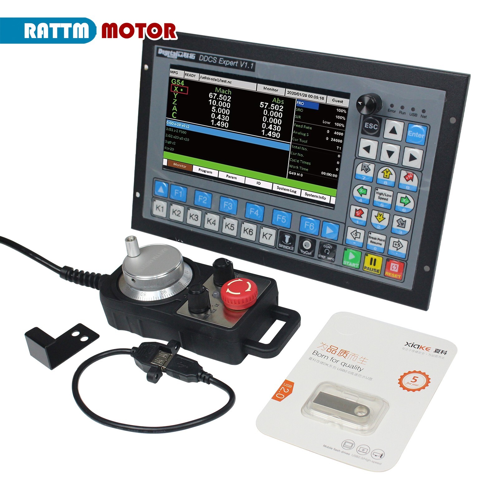 『US』4 AXIS CNC DDCS Expert Controller Offline Standalone PLC Control System+MPG
