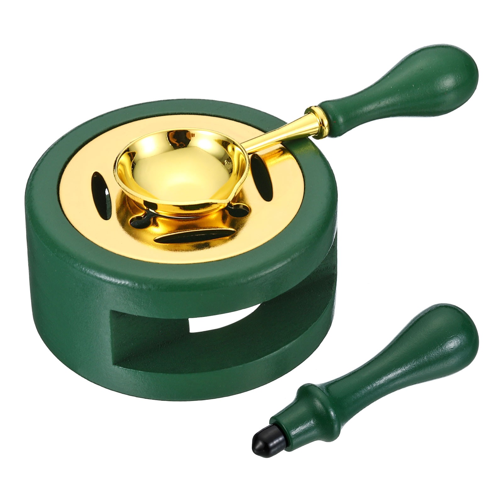 Wax Seal Kit, 1 Set Wax Seal Warmer Melting Spoon Wax Seal Stamp Handle, Green