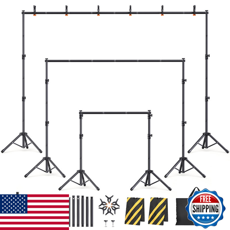 Eocnrhe Backdrop Stand Kit - 6 Widths 10X7.5Ft Adjustable Background Stand For