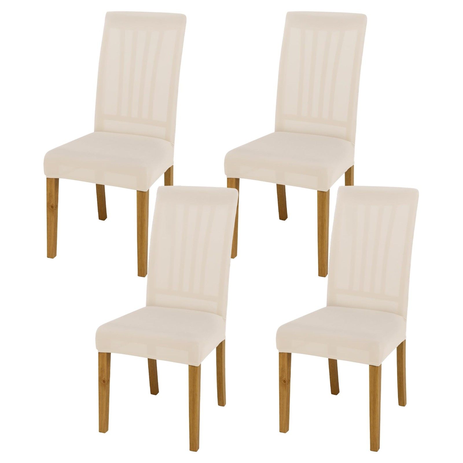 BIETYONE Chair Covers,Dining Room Covers Set of 4,Stretch 4pcs,.Beige