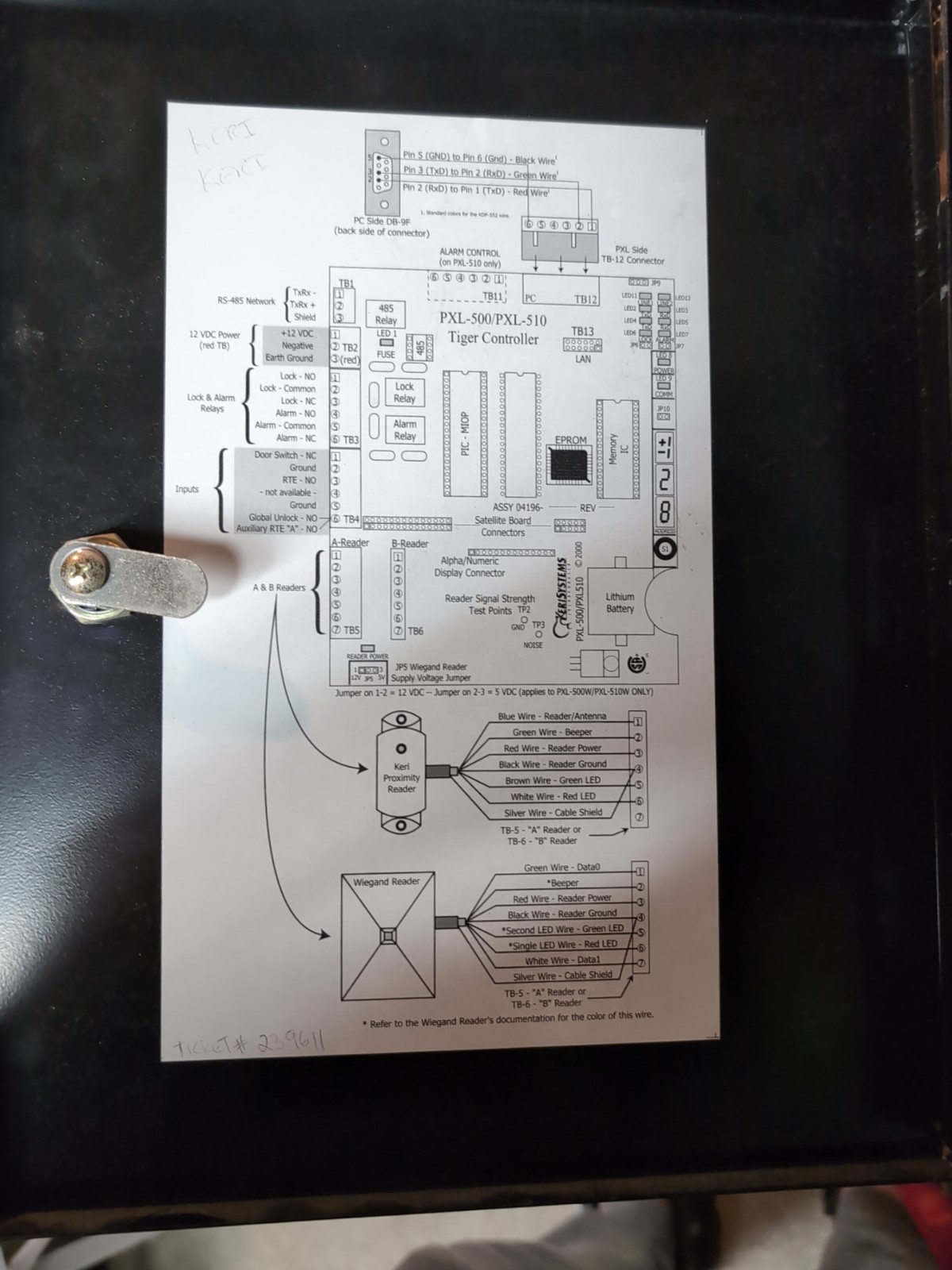 KERI SYSTEMS PXL-510W SMT ACCESS CONTROLLER LAN-520