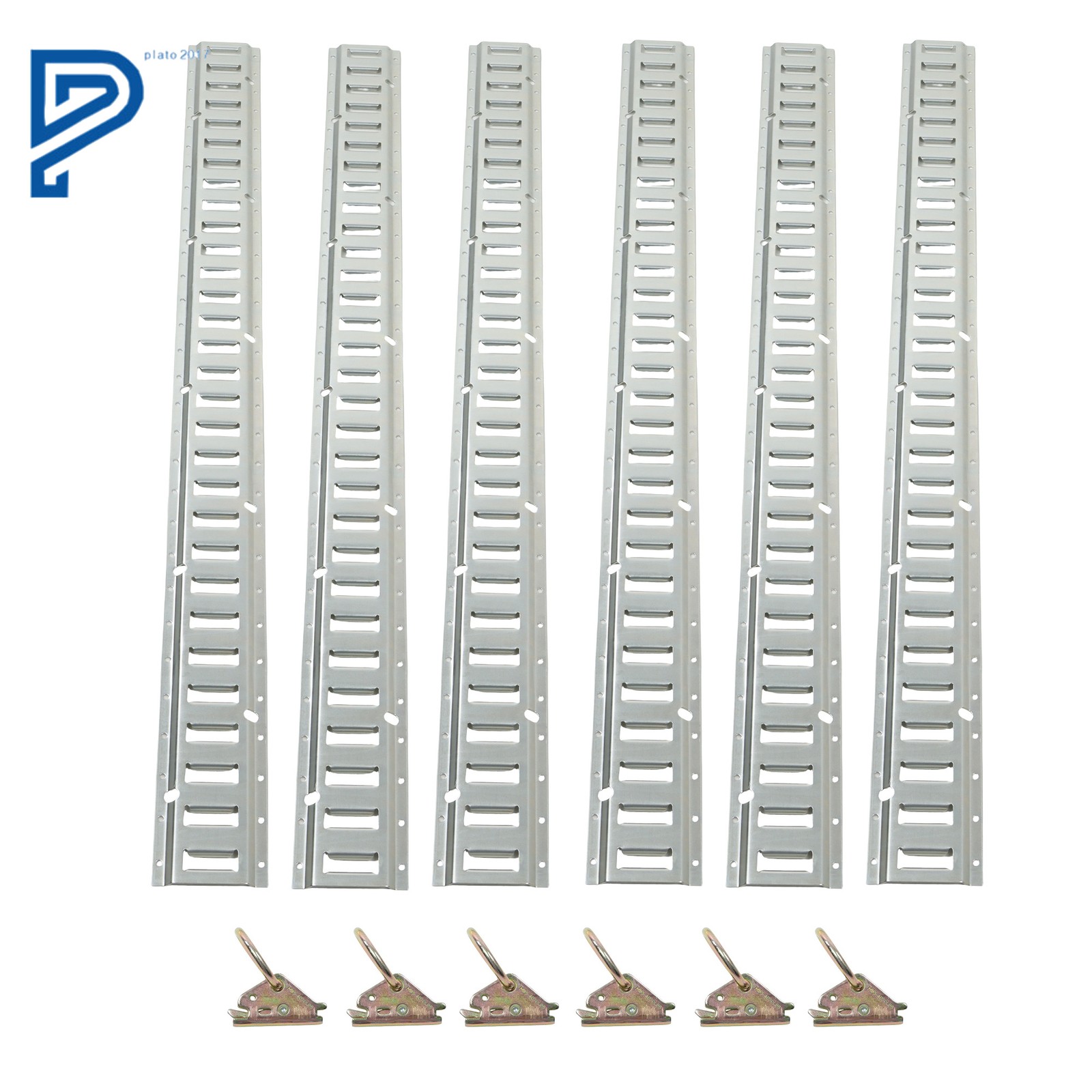 For Trucks Van E Track Tie-Down Rail Kits 6 pcs 5ft Etrack Rails 6 O-Ring Anchor